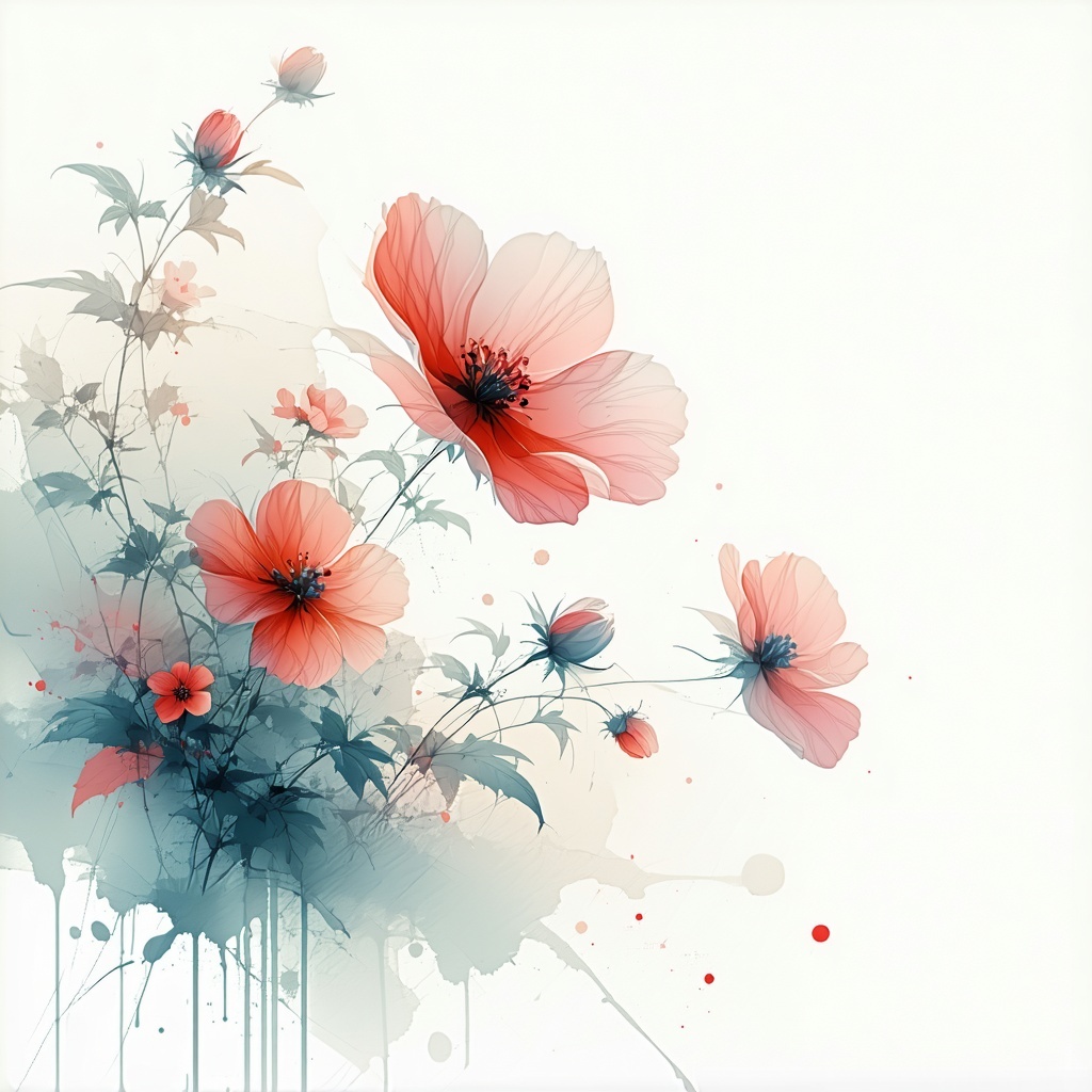 A soft pastel flower illustration